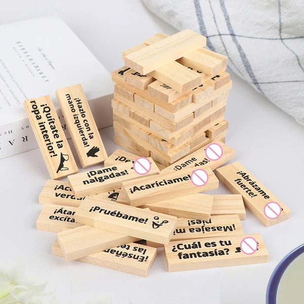Une pile de blocs de construction en bois avec diverses phrases pour les rencontres et les activités de fête