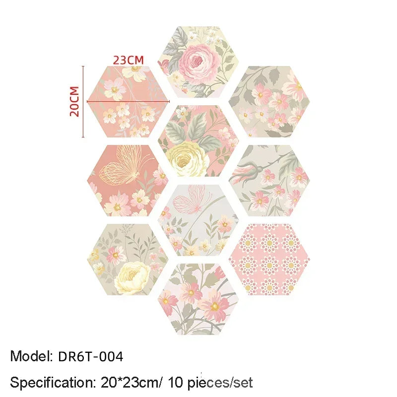 Hexagon Peel-and-Stick Wall & Floor Tiles
