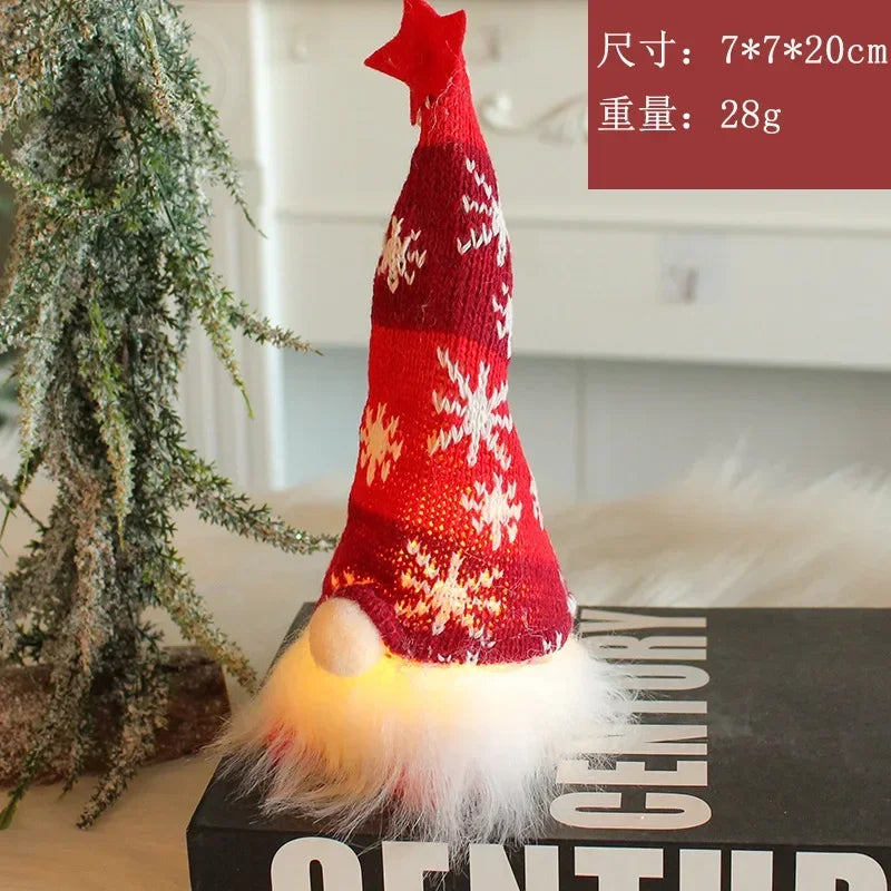 LED Gnome Christmas Ornaments – Soft Plush Hanging Decor