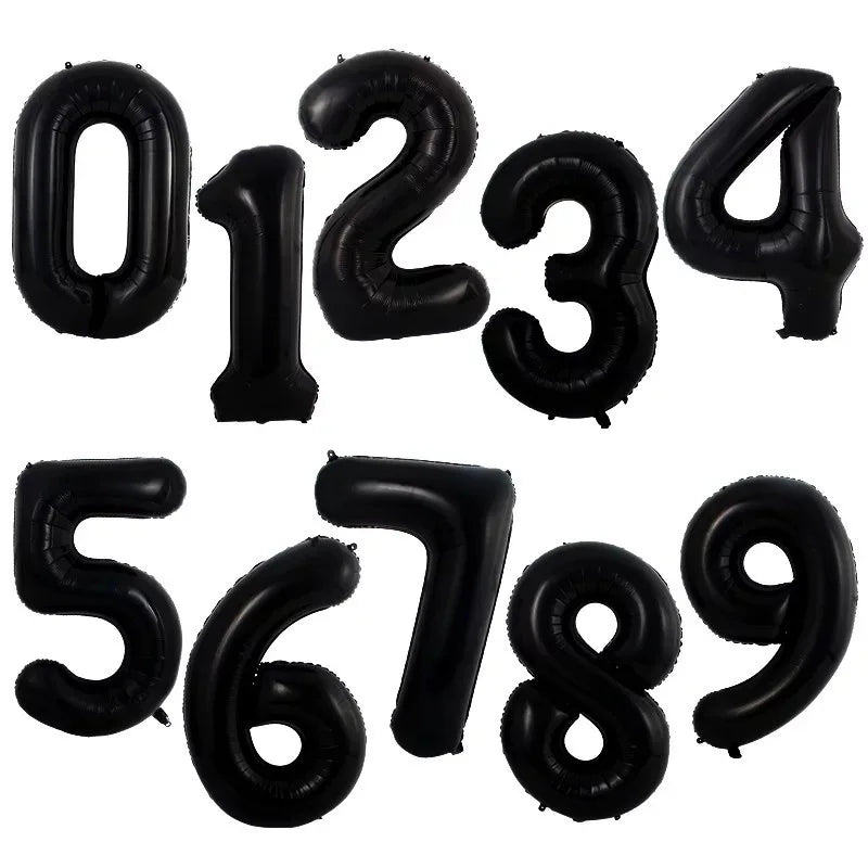 Gradient Rose Red Foil Number Balloons for Birthday & Party Decor