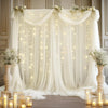 Elegant Tulle Backdrop Set with USB String Lights for Weddings & Parties