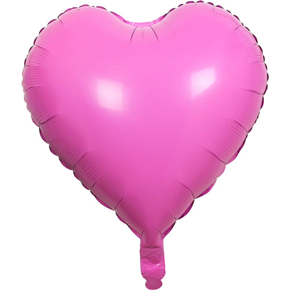 A pink heart-shaped foil balloon with a star accent.