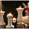 A collection of natural beeswax tealight candles displayed on a wooden surface with greenery and decorative elements.