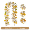 Artificial double maple leaf vine garland in shades of yellow and gray for autumn home decor