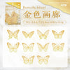 A pack of 20 gold-colored butterfly stickers for journaling and crafts.