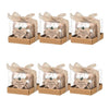 Wooden Tealight Candle Holders with Heart-Shaped Tags — Wedding & Baby Shower Favors