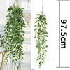 Long, cascading artificial green plant vines hanging for wall decoration