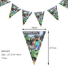 A set of Minecraft themed pennant banners for a birthday party decoration kit