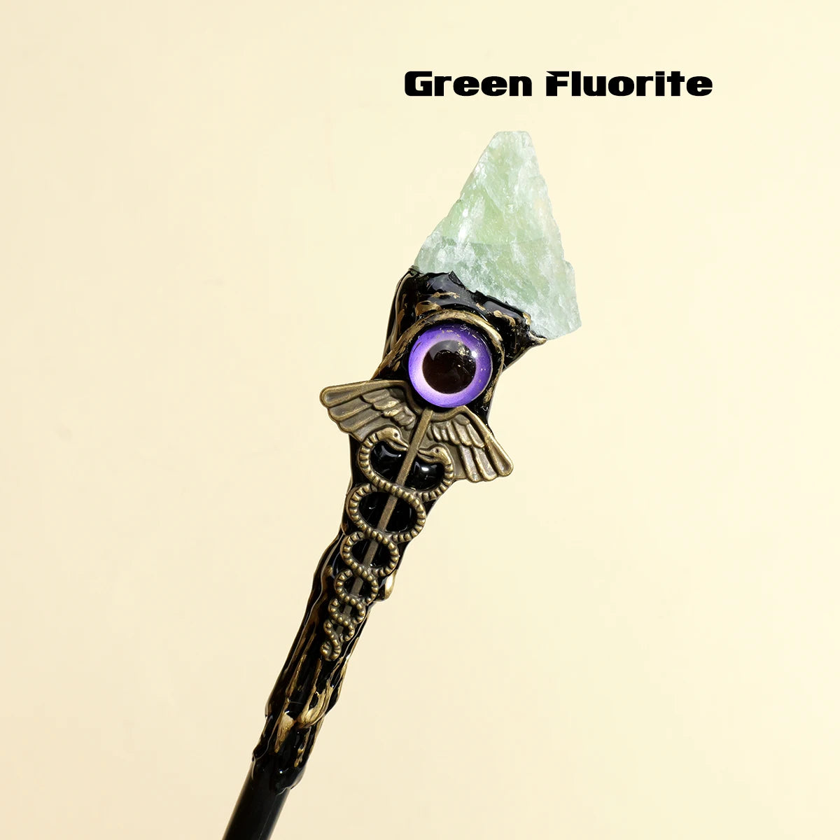 Natural Rose Quartz & Amethyst Evil Eye Crystal Wand