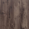 Close-up of dark brown wood grain wall tiles with visible vertical plank lines.