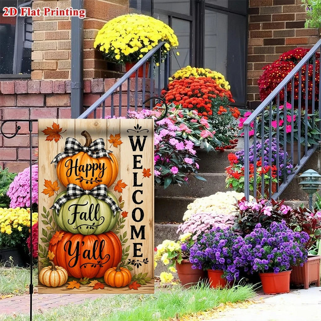 Double-Sided Fall Pumpkins Garden Flag