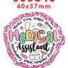 Pink glitter acrylic charms for medical assistant themed DIY hairbows and crafts