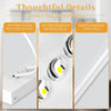 A modern dimmable LED wall lamp for bathroom vanity with a swing arm, showing anti-rust coating and sealed lampshade features