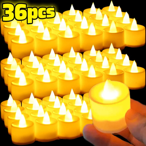 Flameless LED Tealight Candles with Warm Glow