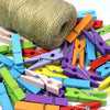Colorful Natural Wooden Clips for Crafts, Photos, and DIY Projects