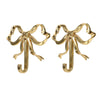 Elegant brass bowknot wall hook used for home organization