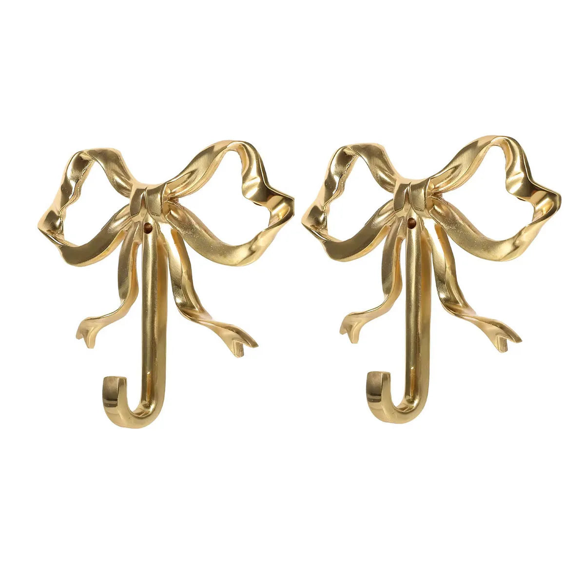 Elegant brass bowknot wall hook used for home organization