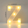 A glowing letter Z made of LED lights, used for cozy room or party decor.