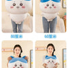 A collection of Usagi Chiikawa plush dolls in various sizes, including 30cm, 50cm, 60cm, and 80cm, displayed against a light 