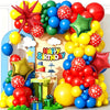 106-Piece Colorful Balloon Arch Decoration Set with Star Foil Balloons & Birthday Banner