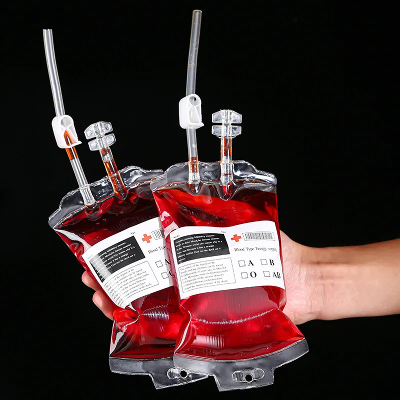 Reusable PVC Blood Drink Bags for Halloween Parties