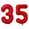 Large Red Number Foil Balloon for Birthday and Anniversary Decor