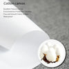 White cotton canvas material rolled up with a close-up of white batting or stuffing.