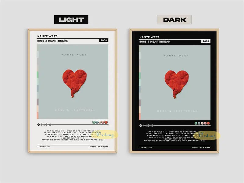 Arte de álbum de Kanye West para 808s & Heartbreak como decoración de lienzo en pared