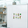 A set of kawaii potted plant fridge magnets featuring various colorful succulents and flowers.