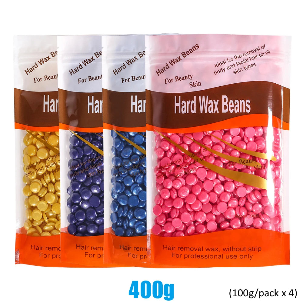 Pack of four Hard Wax Beans for body hair removal and facial hair