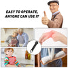A set of ergonomic jar and bottle openers shown in various uses, including for adults and children.