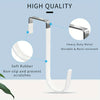 A white heavy-duty metal door hanger with a soft rubber coating designed to be non-slip and prevent scratches.