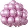 A cluster of metallic gold balloons used for party decorations.