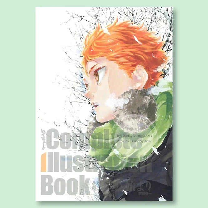 A portrait of an orange-haired anime character, likely from Haikyuu, painted on canvas.