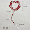 Faceted Crystal Rosary Necklace with Crucifix Pendant