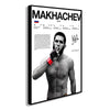 A black and white canvas wall art print featuring a boxing fighter with a beard and intense expression.