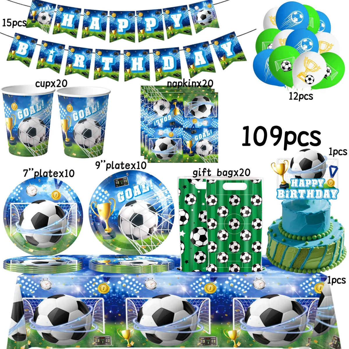 Soccer Birthday Party Decoration Kit