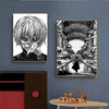 A set of two black and white anime wall art posters featuring characters from Tokyo Ghoul