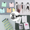 A collection of magnetic whiteboard stickers for fridge, classroom, and kitchen, including various shapes and designs.