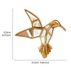 Gold resin animal wall hanging decor shaped like a bird with wings and tail
