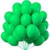A bunch of bright green latex balloons tied together for party decor