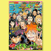 A vibrant anime poster featuring characters from Haikyuu volleyball, suitable for wall decor.