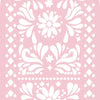 A pink floral and geometric pattern design suitable for an elastic backdrop or decorative background.