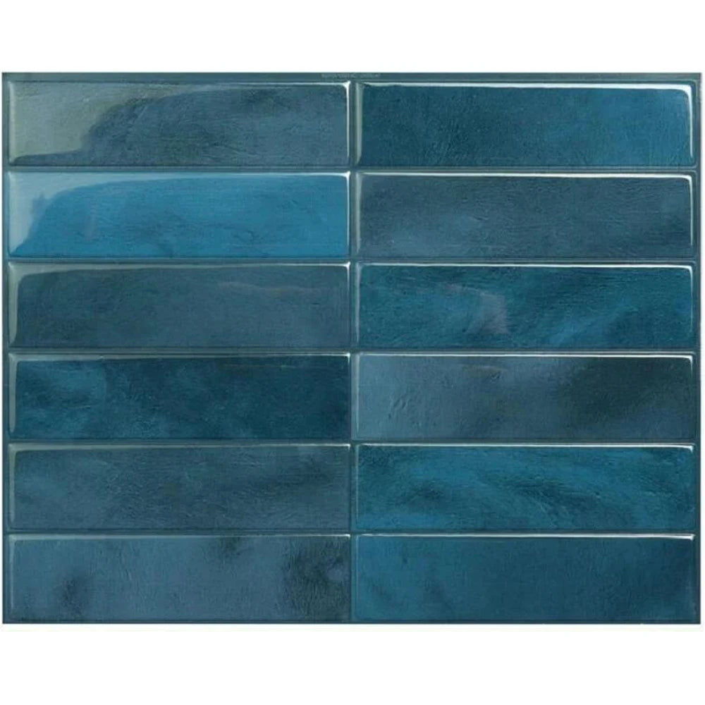 A rectangular mosaic of glossy blue-green tiles with varying shades and textures.