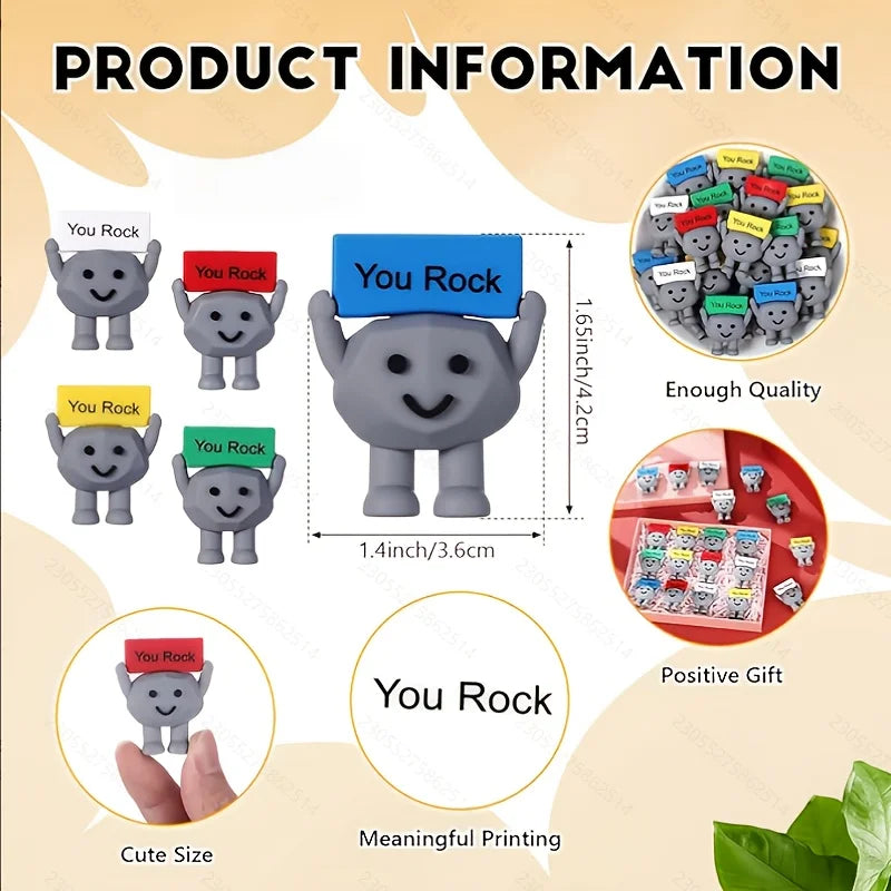 A collection of gray motivational stones featuring various positive messages and designs.