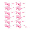 A set of 18 pink heart-shaped rimless sunglasses for women and men