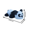 A black and white panda cartoon animal figurine with a small white tag, shown from the side.