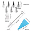 A set of various Russian piping tips for cake decorating, including cone and star shapes.