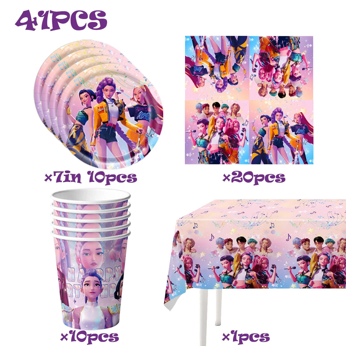 K-Pop Theme Disposable Party Set