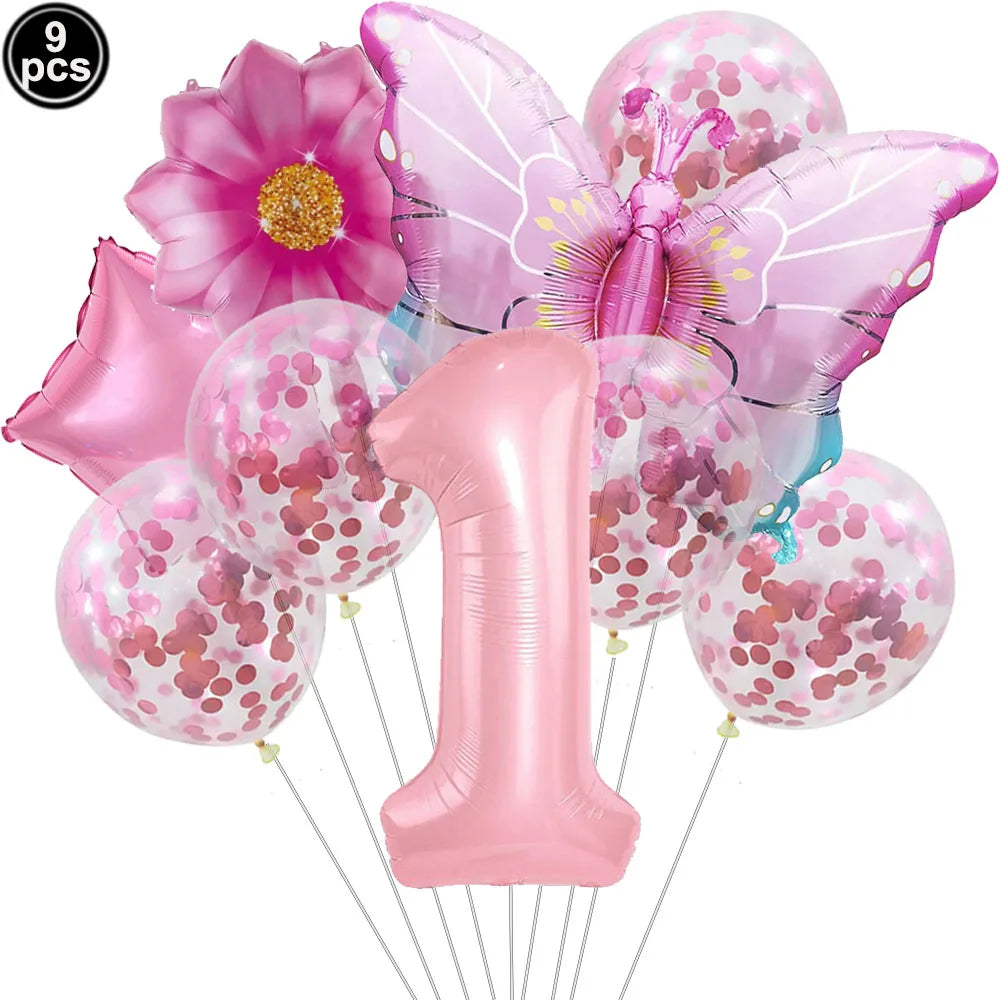Butterfly Party Supplies Disposable Tableware Set for Birthday & Baby Shower